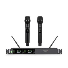 Wireless Microphone System, Two Channel Wireless Mic, w/ 2x100 UHF Frequencie...