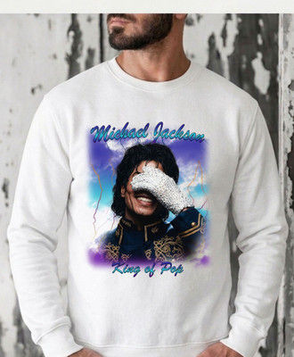 Michael Jackson Musik Pullover - King Of Pop Vintage 80er 90er Glitzer Unisex Geschenk