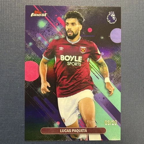 2025 Topps Finest Premier League Common Black Refractor 20/20 Lucas Paqueta 04ae
