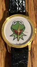 RARE! Vintage Kermit the Frog HA! Watch 1987 Muppets Henson Associates,Inc.