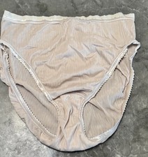 VTG Bali Size 6 100 Nylon Second Skin Panties Hi Cut Ivory Satin Stretch