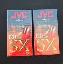 JVC High Performance 120 SX, 6 Hrs. VHS Blank Tapes. Brand New Sealed. Lot Of 2