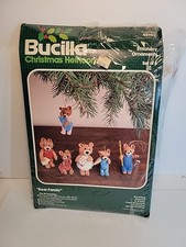 Bucilla Felt Christmas Heirloom Ornament Kit Bear Family - 48996