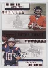 2021 Panini Contenders Round Numbers Ruby Justin Fields Mac Jones #RN-JFI 02v3