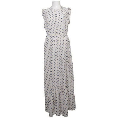 Noa Noa, Maxikleid, Größe: 40, Weiß/Blau, Polyester/Viskose, Gepunktet #drj