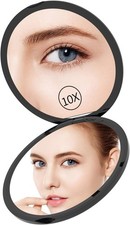 Benbilry Great Compact Makeup Mirror 1x/10x Magnification Travel Cosmetic Mirro
