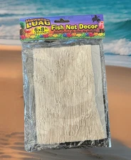NEW 2017 Hawaiian LUAU Fish Net Decor Beige 6 x 8ft. 