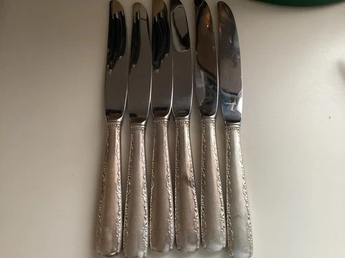 6 Gorham Camellia Sterling Silver Handle Knives Scrap Or Not