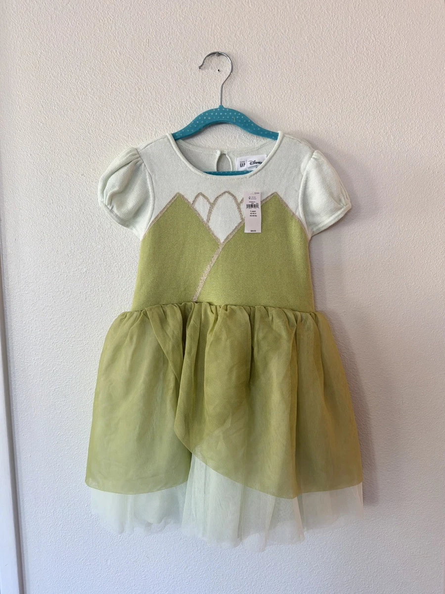 open lace back dress Posh Peanut Toddler Girl's Disney Tiana Tulle Dress in Green, 2 Toddler, Viscose from Bamboo