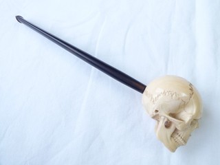 Meerschaum a gorgeous cheroot holder finely carved as a skull