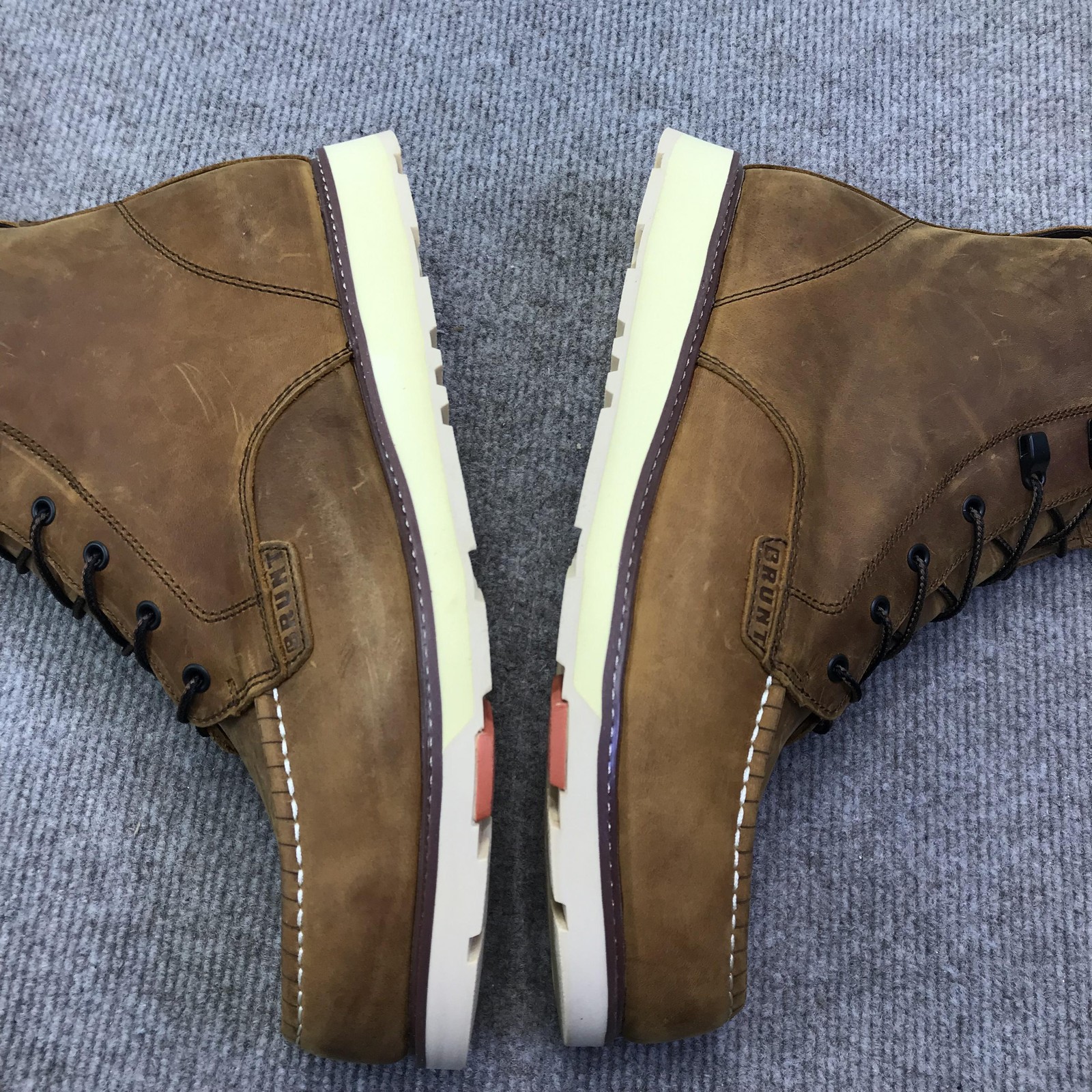 Brunt Marin Unlined Boots Mens Size 15 Brown Leather Lace Up Work Moc Toe