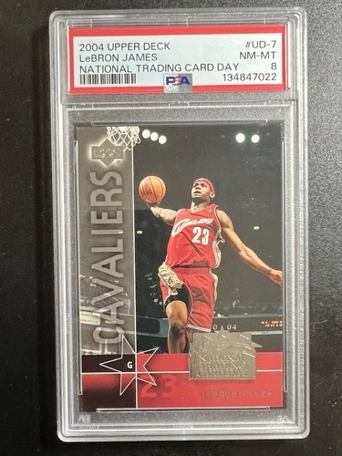 2004 UD National Trading Card Day #UD-7 LeBRON JAMES (RC) PSA 8