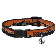 Cat Collar Breakaway with Bell San Francisco Vivid Skyline Orange Fade/Black NAR