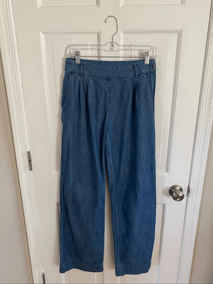 Draper James cotton denim pleated pants size 4