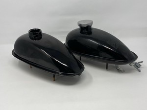 🔥 Lot of 2 Motorized Bicycle Gas Tanks – Black Metal 2-Stroke 49cc 66cc 80cc