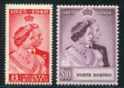 North Borneo 1948 Silver Wedding SG 350 & 351 hinged mint (cat. £35.30 as u/m)