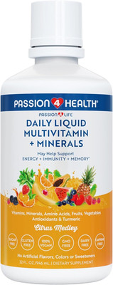 Mega Liquid Multivitamins, Trace Minerals, Amino Acids, Turmeric for Adults, ...