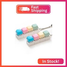 2 Pcs Colorful Keyboard Fidget Toy for Adult, 4 Keys Cute Clicker Keychain