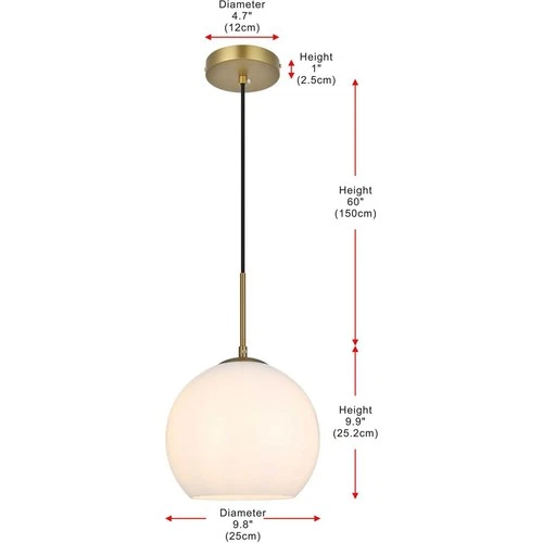 Living District LD2213SG Baxter 1 Light 10 inch Satin Gold Pendant Ceiling Light - Picture 9 of 10