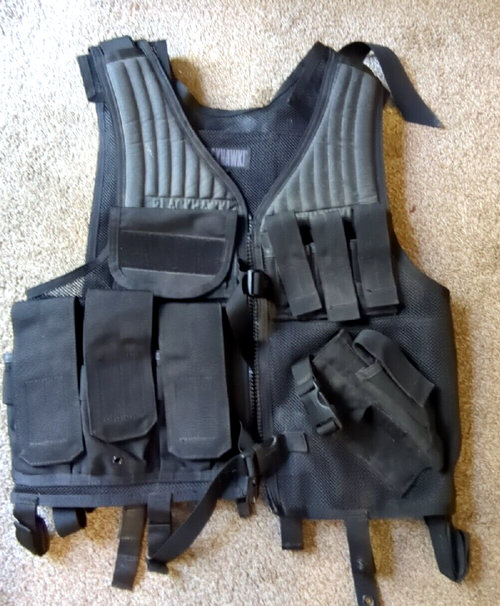 Blackhawk Tactical Vest Military Style Hunting Size 26 Black | eBay