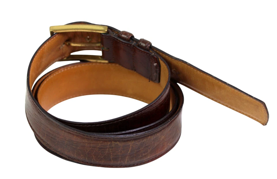 DE COLECCIÓN DOONEY & BOURKE MARRÓN CUERO REAL 1 1/8"WD PUNTO VESTIDO CINTURÓN HOMBRE 36 (X16 Foto 3 de 4