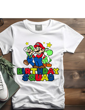 Handmade Mario Bros Birthday Squad Family T Shirt Adults Unisex Size Medium