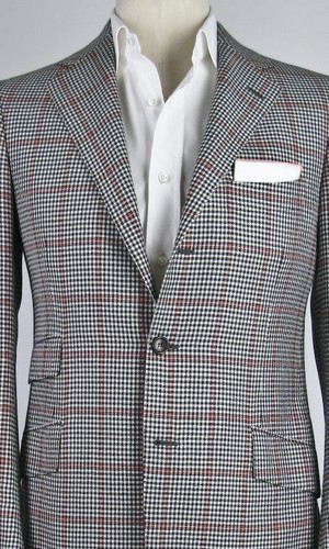 New $4500 Cesare Attolini Gray Window Pane Sportcoat 38/48 - Picture 2 of 4