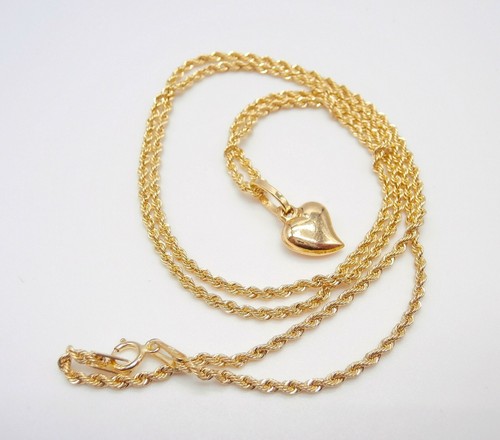 Pendente con cuore e collana laser in oro giallo 18 kt. (750) SCONTATO! - Foto 7 di 12