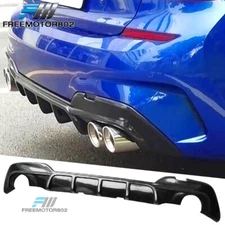 Fit 19-22 BMW 3 Series G20 330i M Sport Gloss Black Rear Bumper Diffuser