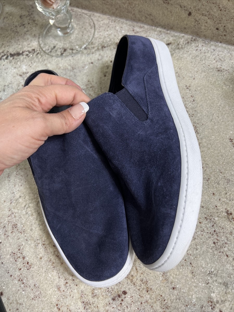 Vince Shoes Slip On Navy Blue Suede Size 8 White Sole  display picture 1