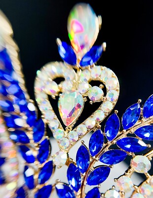 Queen of Spades, Blue Crystal Crown, Gold Comb Crown 