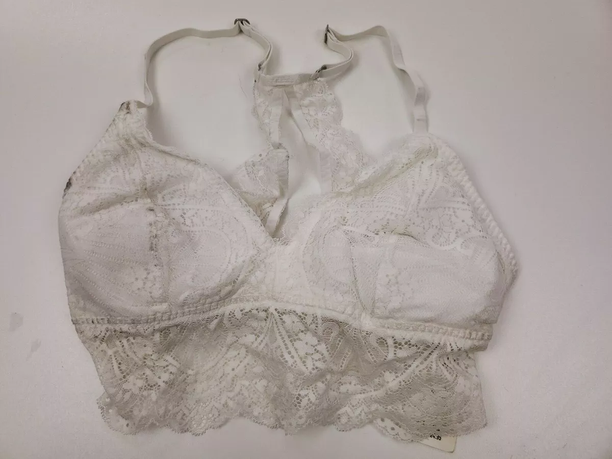 Gilly Hicks Hollister White Crochet Lace Cap-Sleeve Bralette Size