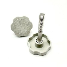 1/4"-20 Thumb Screw Bolts Gray Round Hex Clamping Knob Stainless Steel 4 Pack