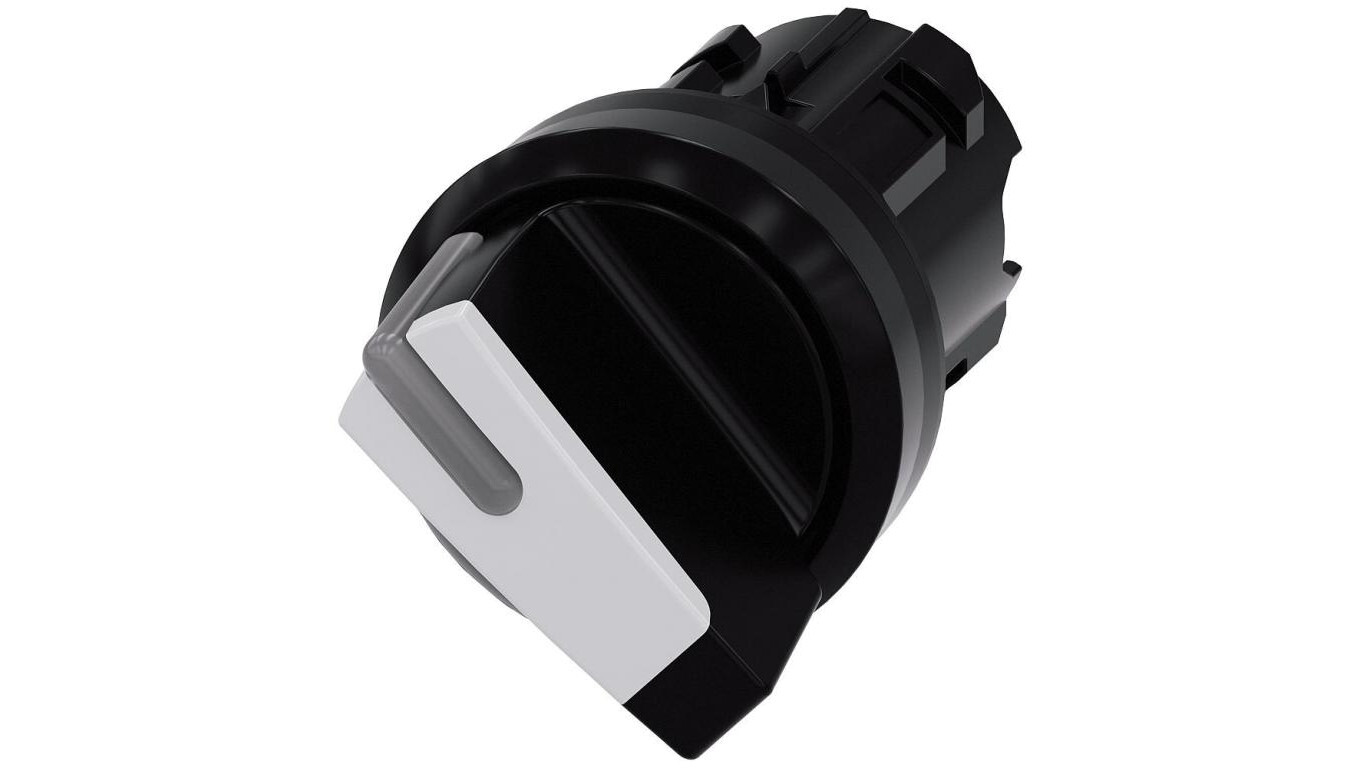 Switch with the possibility of illumination 22mm round plastic black / wh /T2UK