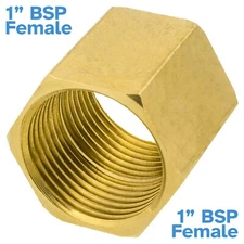 Brass 1" BSP Female To 1" BSP Female Hex Pipe Reducer Threaded Adapter Fitting