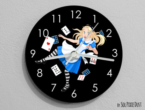 Alice in Wonderland Falling in to the Rabbit Hole Wall Clock - Afbeelding 1 van 3