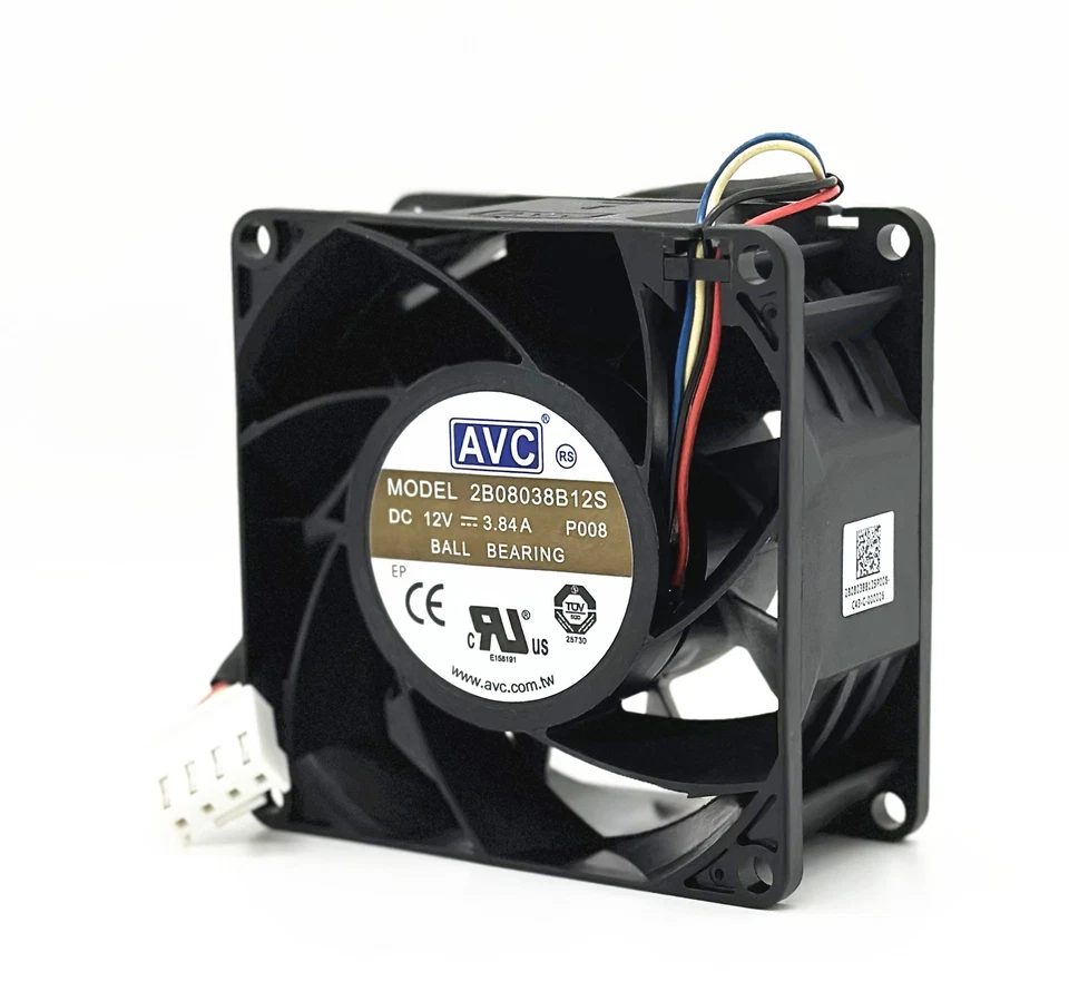 AVC 2B08038B12S 12V 3.84A 8038 8CM 4-pin PWM Server High Air Volume Fan  - Image 4 of 4