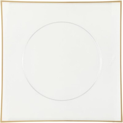13'' Inch Flat Square Clear/Gold Plastic Charger Plates with Gold Rim 16pc
