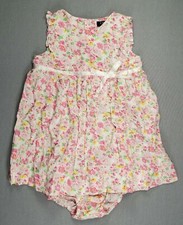 Baby Girl Clothes Chaps 18 Month Pink Floral 2Pc Dress W/Bloomers