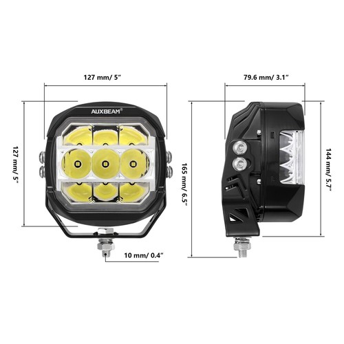 AUXBEAM 5” LED Trabajo Conducción Pod Luz Señal de Giro Lámpara DRL Punto Inundación Universal - Imagen 11 de 12