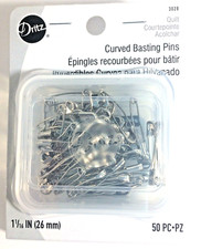 Dritz Curved Basting Pins Size 1 1 1/16" Nickel Plated Steel 50 Pins
