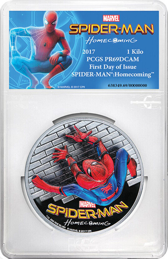 2017 $100 Spider-Man Homecoming 1 Kilo .999 Silver Proof 2017 $100 Spider-Man Homecoming 1 Kilo .999 Silver Proof