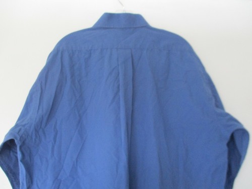 Camisa para hombre Bert Pulitzer talla XL algodón azul liso manga larga con botones frontal - Imagen 11 de 12
