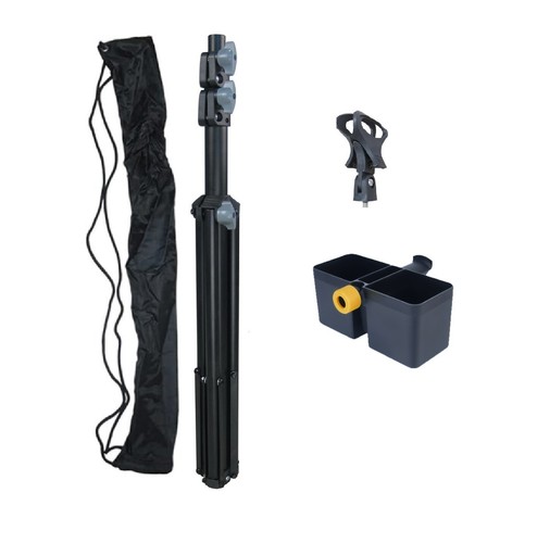 LINCO Adjustable Microphone Stand with Clamp-On Bottle Rack Tray & Carrying Bag - Picture 3 of 19