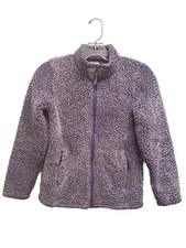 32 DEGREES HEAT Girls SHERPA FLEECE Medium 10/12 Purple Full Zip Soft Jacket