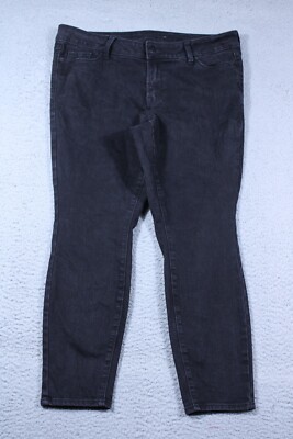 Old Navy Jeans Womens 16 Plus Short Black Mid Rise Skinny Stretch Denim 36x26