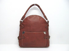 Nuovedive Pebbled Leather Shoulder Bag Brown Real Genuine Leather Made In Italy