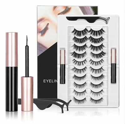 20x Magnetische Wimpern Magnetic Eyeliner Mink Lash Fake False Faux Eyelashes -