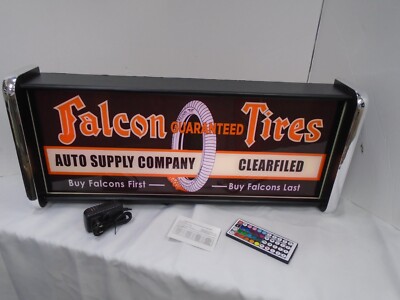 Falcon Tires LED Display lighted sign lightbox Wall hanging Light | eBay