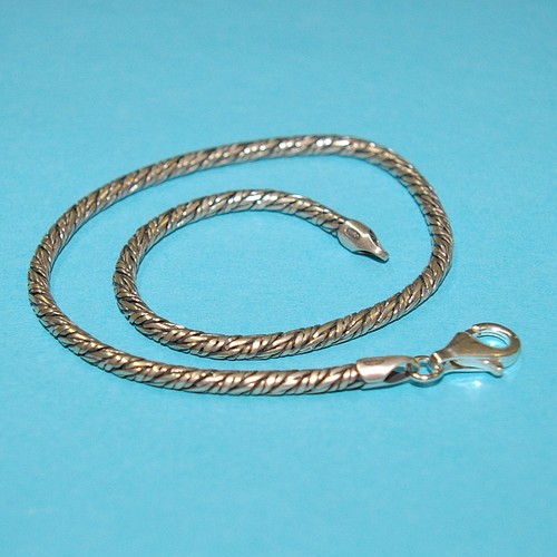 3 pieces 10" OXIDIZED Sterling Silver 925 ANKLETS Lot fit EUROPEAN Charm Beads - Picture 4 of 10